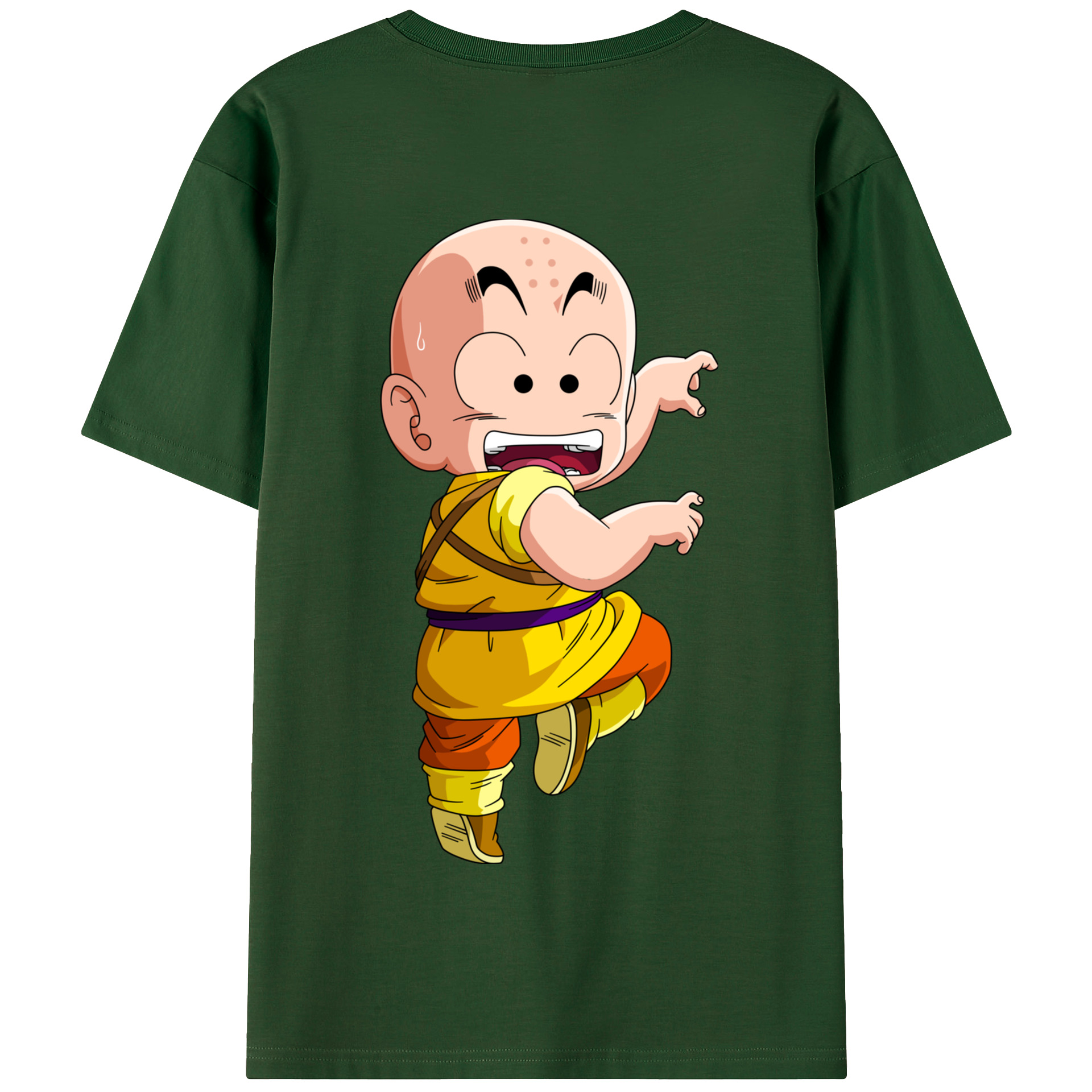 （画像用） ドラゴンボール クリリン DRAGON BALL krillin 綿100％半袖Tシャツ（背面プリント）